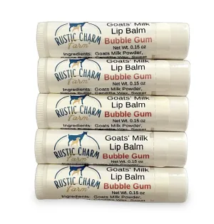 Goats Milk Lip Balm 5 pack (Bubble Gum)