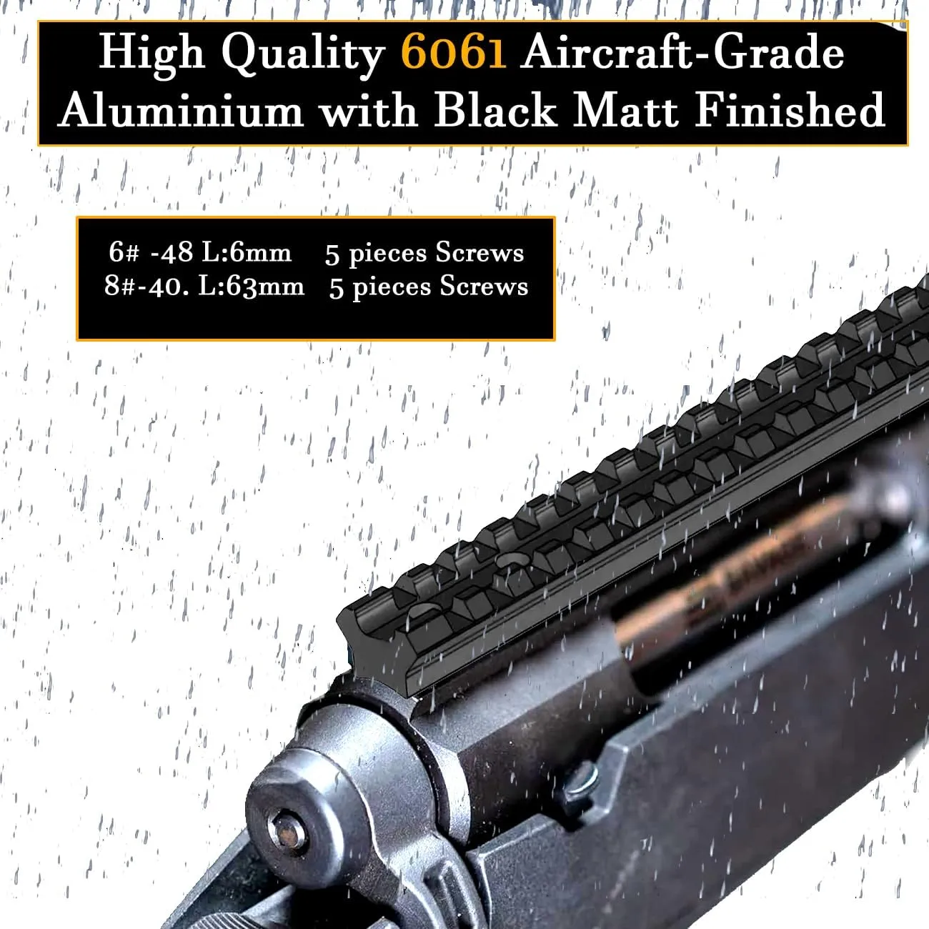 Gotical Compatibility Picatinny Rail Mount Built specifically for Savage Axis/Axis II/Edge Rifle #6 and #8 Screws for Compatibility