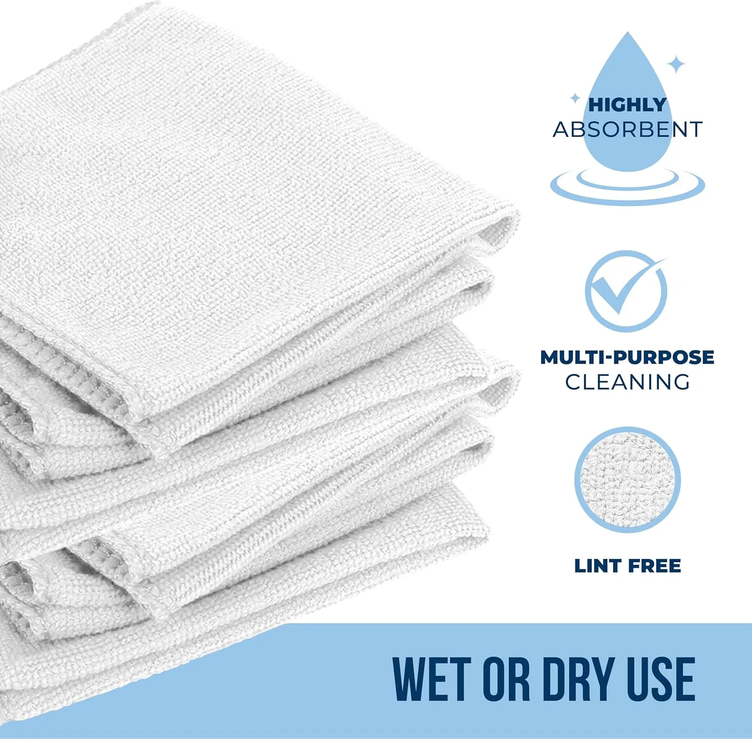 Green Lifestyle Microfiber Cleaning Cloth 150 Pack, Borderless Microfiber Towels Cleaning, Rags for Cleaning, Car Microfiber Towel, Drying Towels for Сars, Car Wash Towels (11.5" x 11.5", White)
