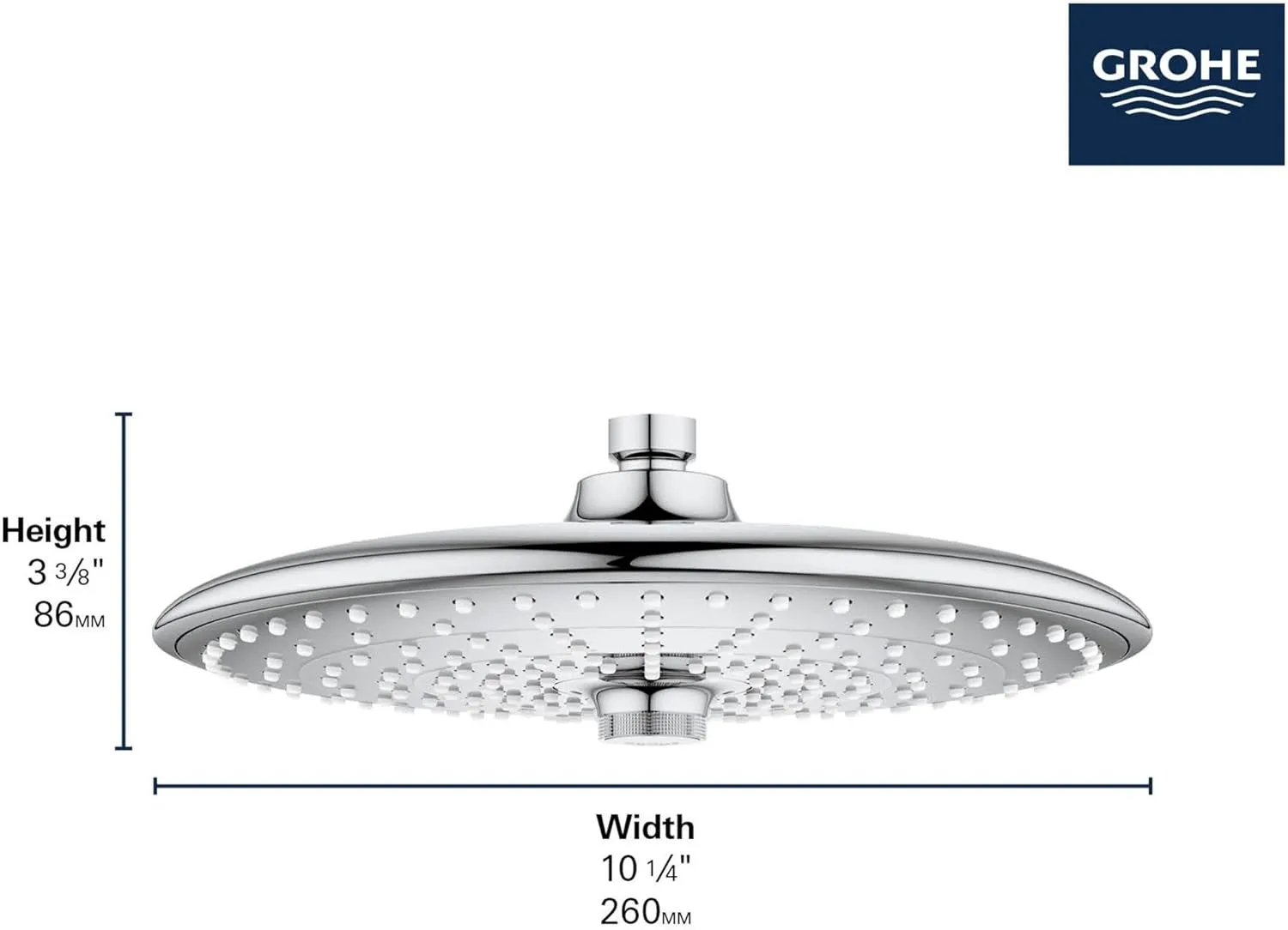 GROHE 264562430 Euphoria 260 Showerhead 1.75 GPM, 3 Sprays, Matte Black