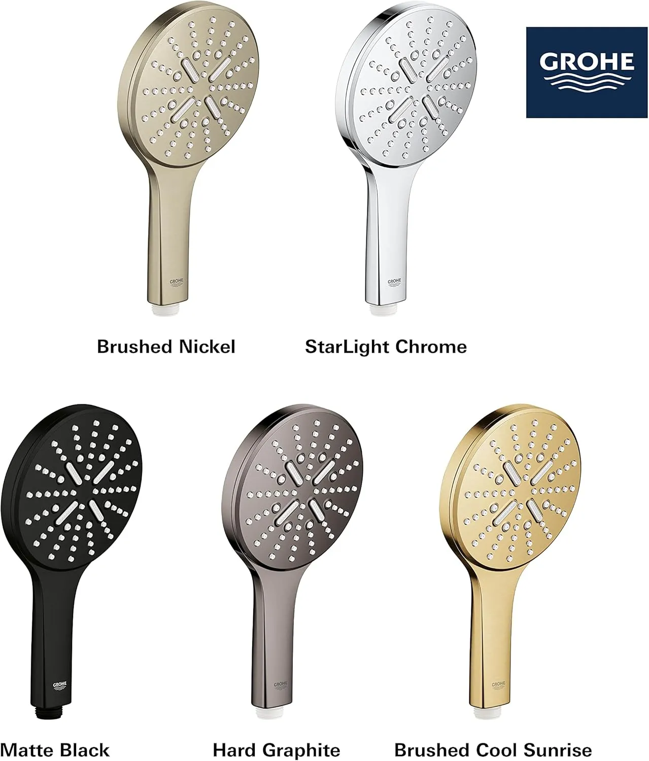 GROHE 265452430 Rainshower SmartActive Handshower 1.75 GPM, 3 Sprays, Matte Black