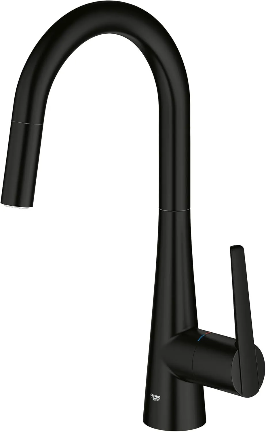 GROHE 322262433 Zedra Single-Handle Pull-Down Kitchen Faucet Dual Spray, 1.75 GPM, Matte Black