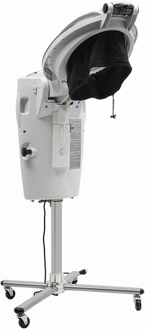 Hair Steamer Professional Hair Salon Steamer with 12 Color Light & Ozone,40-70℃/104-158℉,Hair Steamer with Temperature and Time Adjustment (White)