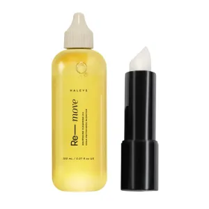 HALEYS Cleansing Oil and Nourishing Lip Balm DUO, VEGAN KOREAN formula, Removes Waterproof Makeup, Impurities, Unclog pores, Gentle & Nourishing Cleansing Oil, Hyaluronic Acid, Shea Butter Lip Balm