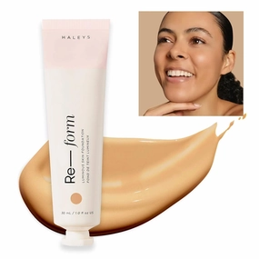 HALEYS Re-form Luminous Skin Foundation, VEGAN   CRUELTY-FREE, Blurs, Conceals, Blendable, Buildable Med-to-Full Coverage, Weightless, Oil-free, All-Day Wear, Hyaluronic Acid, All skin types (4.3)