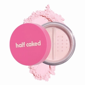 Half Caked Star Bright Loose Setting Powder, Included Puff, Vegan & Cruelty-Free (Pink, 8.2g)
