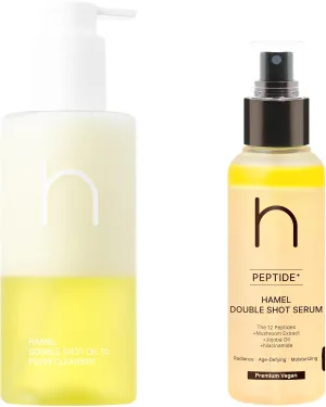 HAMEL Double Shot Oil To Foam Cleanser   Vegan Double Shot 12GF Core Glow Mist Serum Bundle