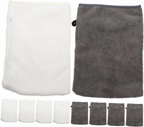 Happyyami 10pcs Makeup Towels Washing Large Face Neoprene Facial Cleaning Gloves Scrub Exfoliate Gentle Silky Washable Dead Skin Cleaning Gloves Hand Cotton Soft Foam Fiber
