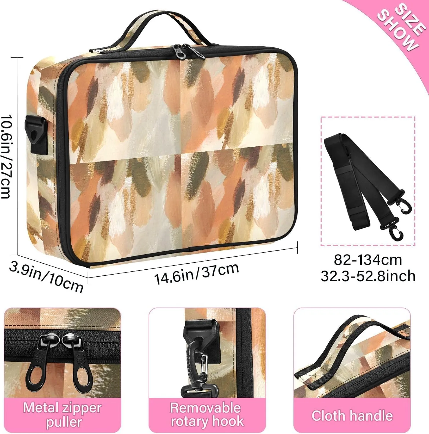 Hard Shell Travel Bag for Women Large Makeup Toiletry Organizer