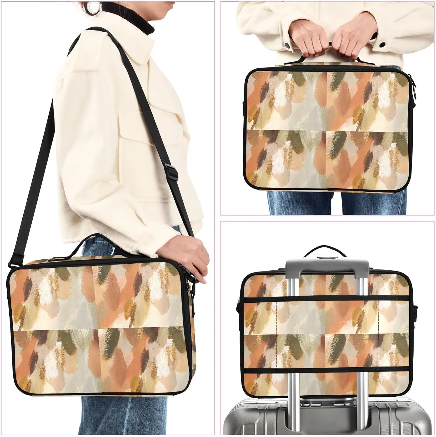 Hard Shell Travel Bag for Women Large Makeup Toiletry Organizer