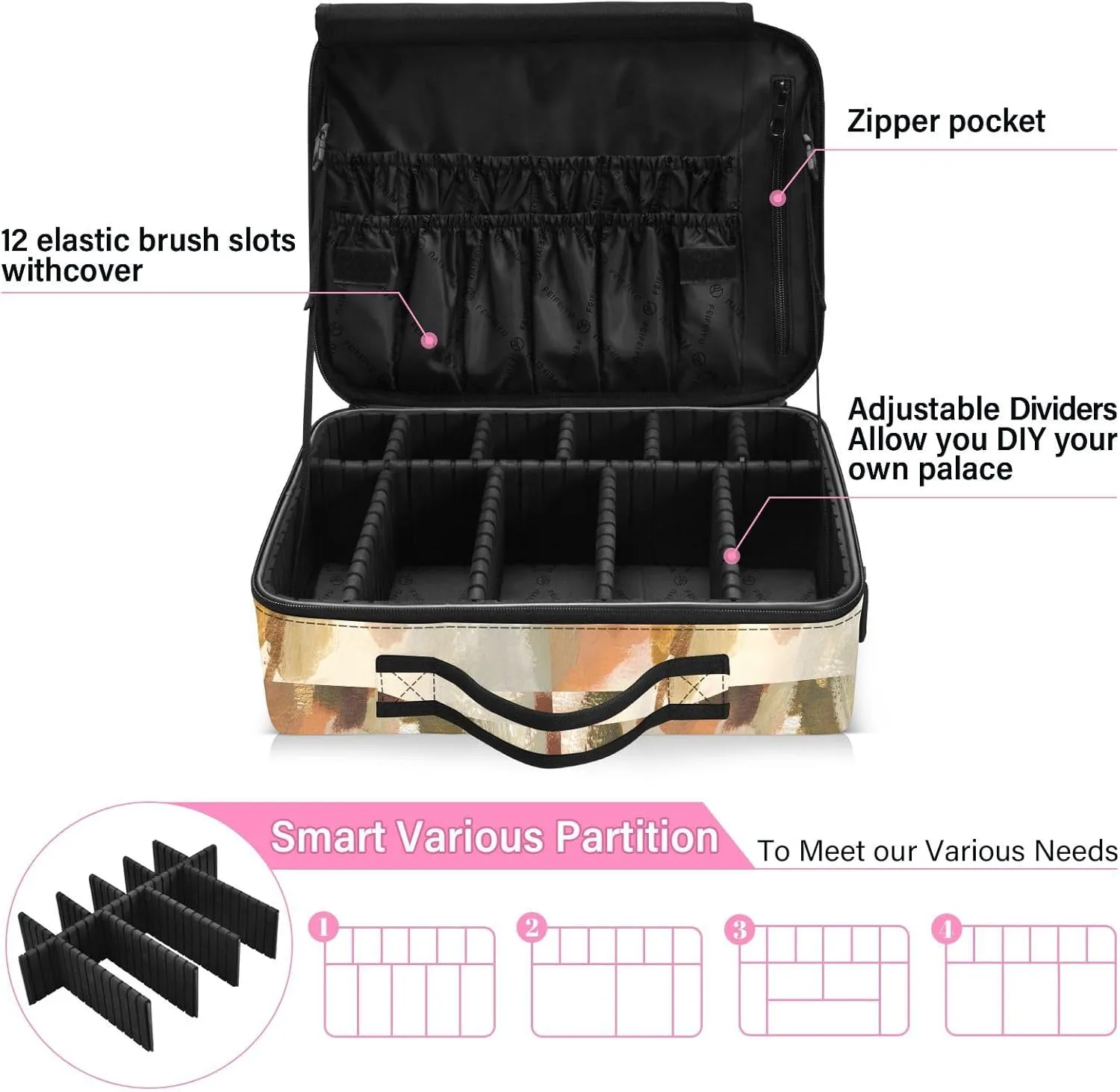 Hard Shell Travel Bag for Women Large Makeup Toiletry Organizer