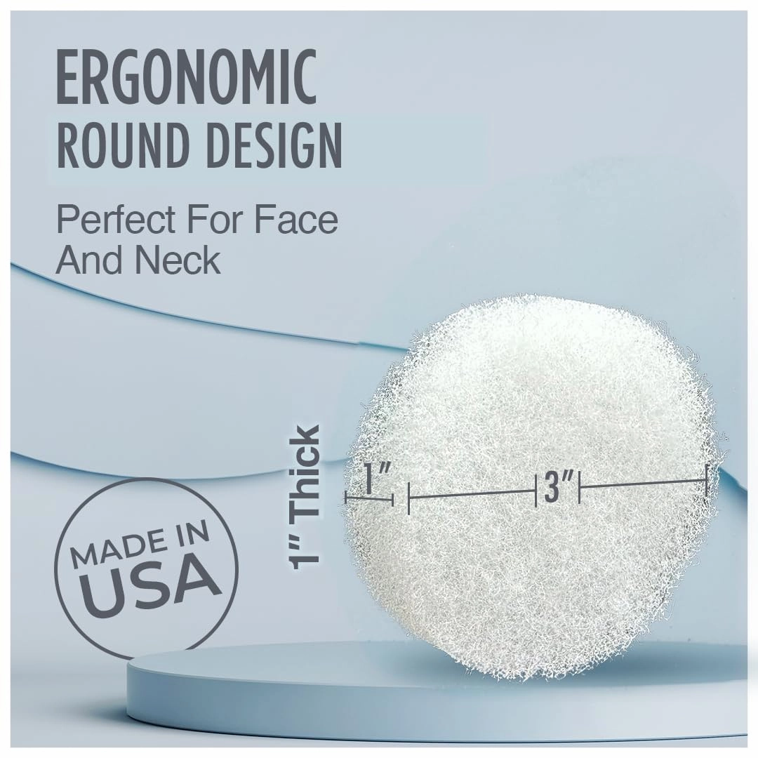 HartFelt Round Face Scrubber for Women | Reusable Facial Sponges for Daily Cleansing | Facial Exfoliating Pads for Removing Dead Skin, Dirt & Makeup | Use with Favorite Cream | Made in USA - 25 Count