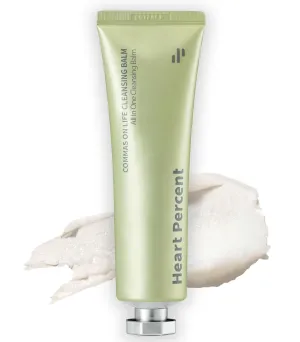 Heart Percent Commas On Life Clarifying Cleansing Balm, Sherbet-Oil-Milk Transforming Makeup Remover Vegan Daily Face Wash Cleanser for All Skin Types, 80ml (2.7oz)