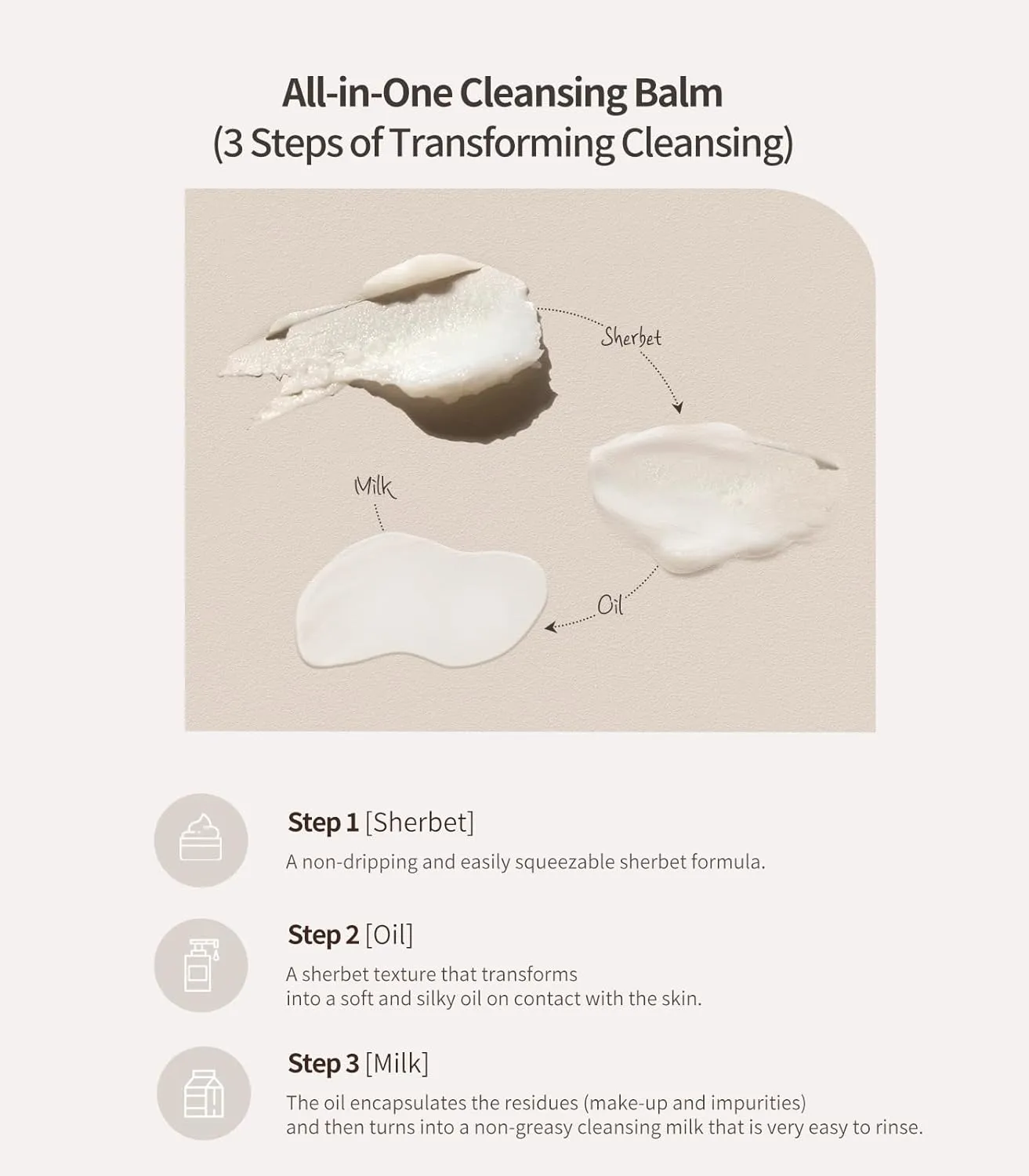 Heart Percent Commas on Life Essential Cleansing Balm, Sherbet-Oil-Milk Transforming Makeup Remover Vegan Daily Face Wash Cleanser for All Skin Types, 80ml (2.7oz)