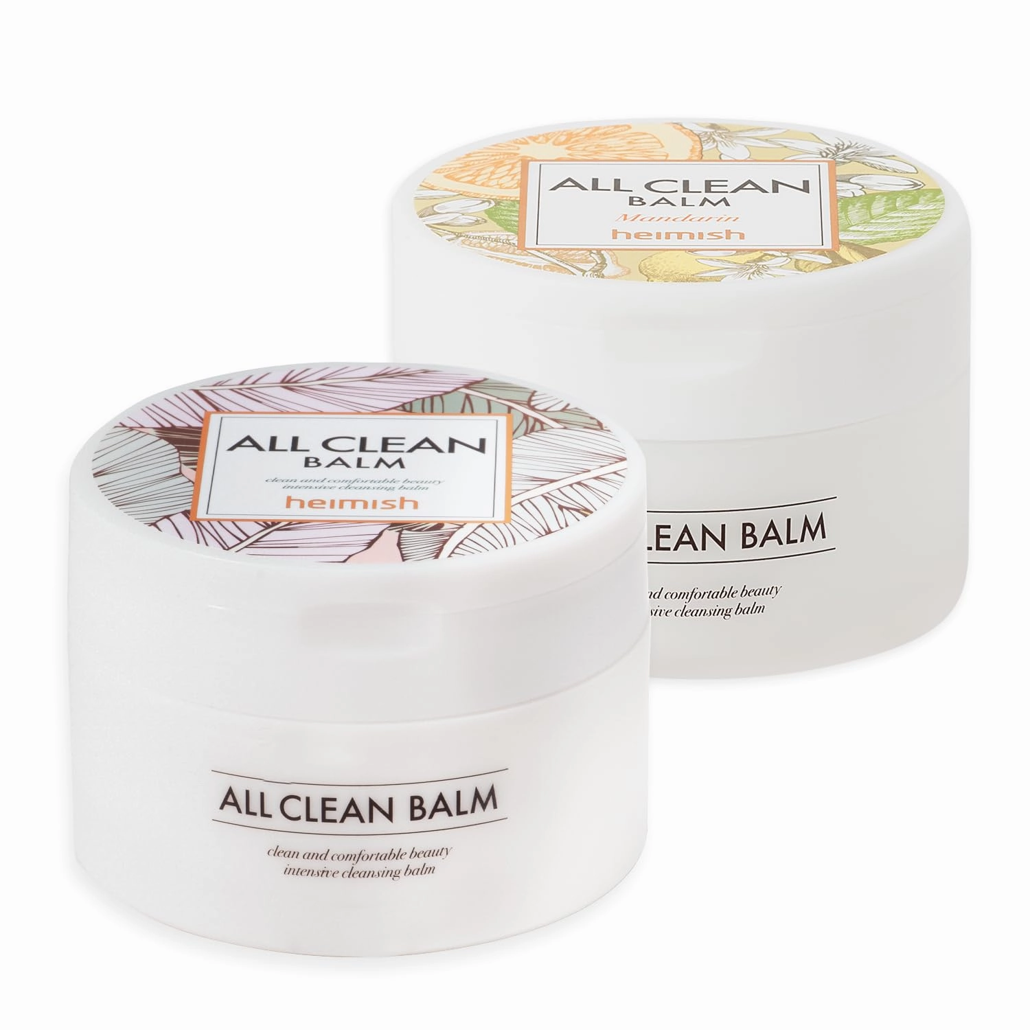 HEIMISH All Clean Balm Set (Original & Mandarin) - Cleansing Balm, Waterproof Makeup Remover, Face Cleanser, Oil Based Cleanser, Korean Skincare with Natural Aroma Oil (Original & Mandarin)
