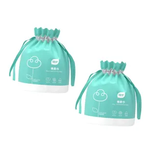Hemoton 2 Rolls of Soft Cotton Facial Towelettes 40 Sheets Each Makeup Remover Wet Dry Gentle on Sensitive Sk