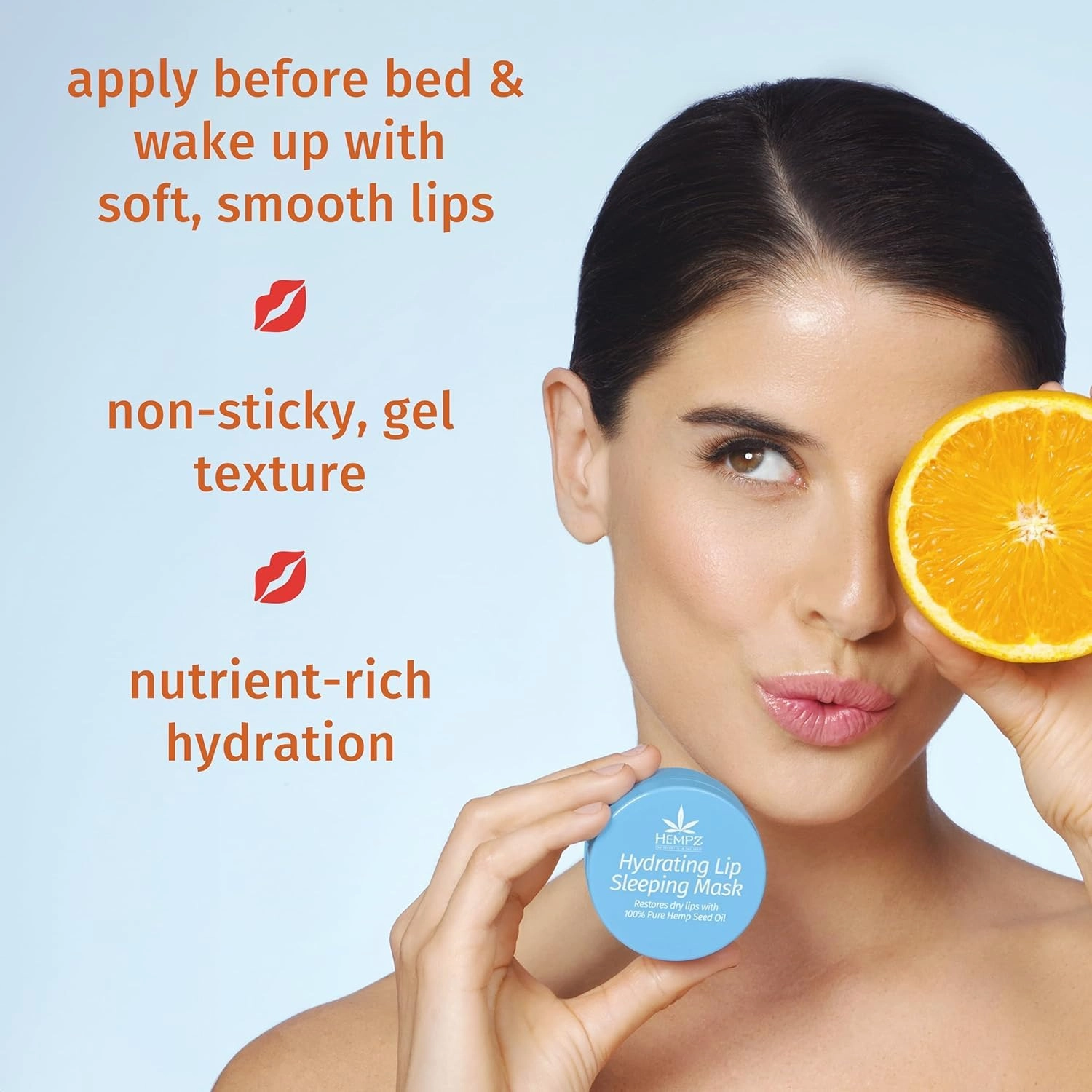 Hempz Hydrating Lip Sleeping Mask - Triple Moisture Fresh Citrus (.70 Oz.) | Overnight Hydrating Lip Balm with Triple Moisture SPF 15 Lip Balm, Ultra Hydrating Lip Care for Men or Women, .44 oz.