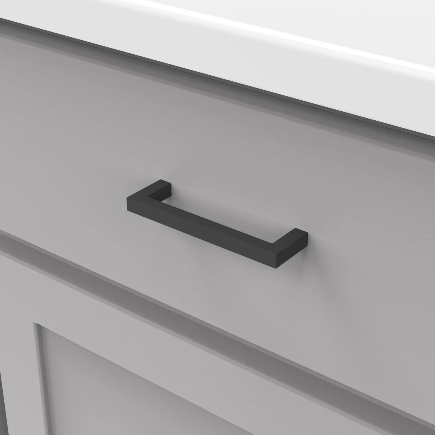 Hickory Hardware Heritage Designs Contemporary Pull 3-3/4 Inch (96mm) Center to Center Matte Black Finish (10-Pack)