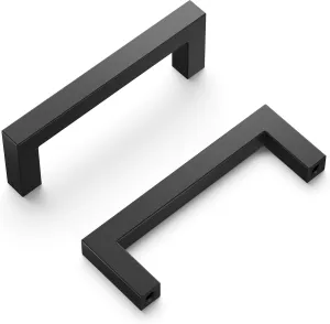 Hickory Hardware Heritage Designs Contemporary Pull 3-3/4 Inch (96mm) Center to Center Matte Black Finish (10-Pack)
