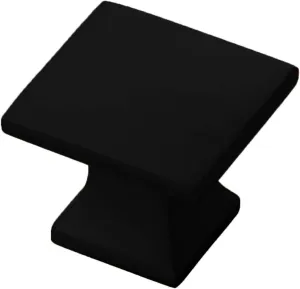 Hickory Hardware Studio Collection Knob 1-1/4 Inch Square Matte Black Finish (10 Pack)