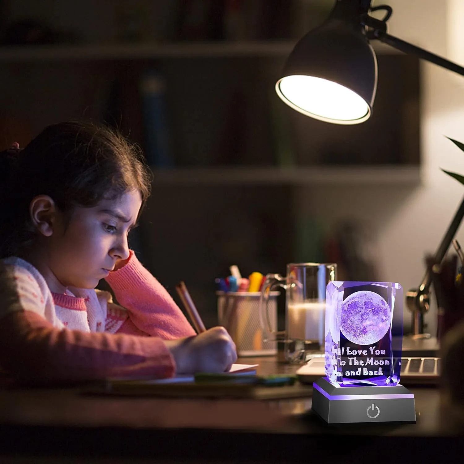 hochance 3D Moon Crystal Multicolor Nightlight - I Love You Decolamp,Mothers Day Gifts Ideas for Mom Wife from Daughter Husband,Valentines Anniversary Birthday Presents for Girlfriend Couple Her