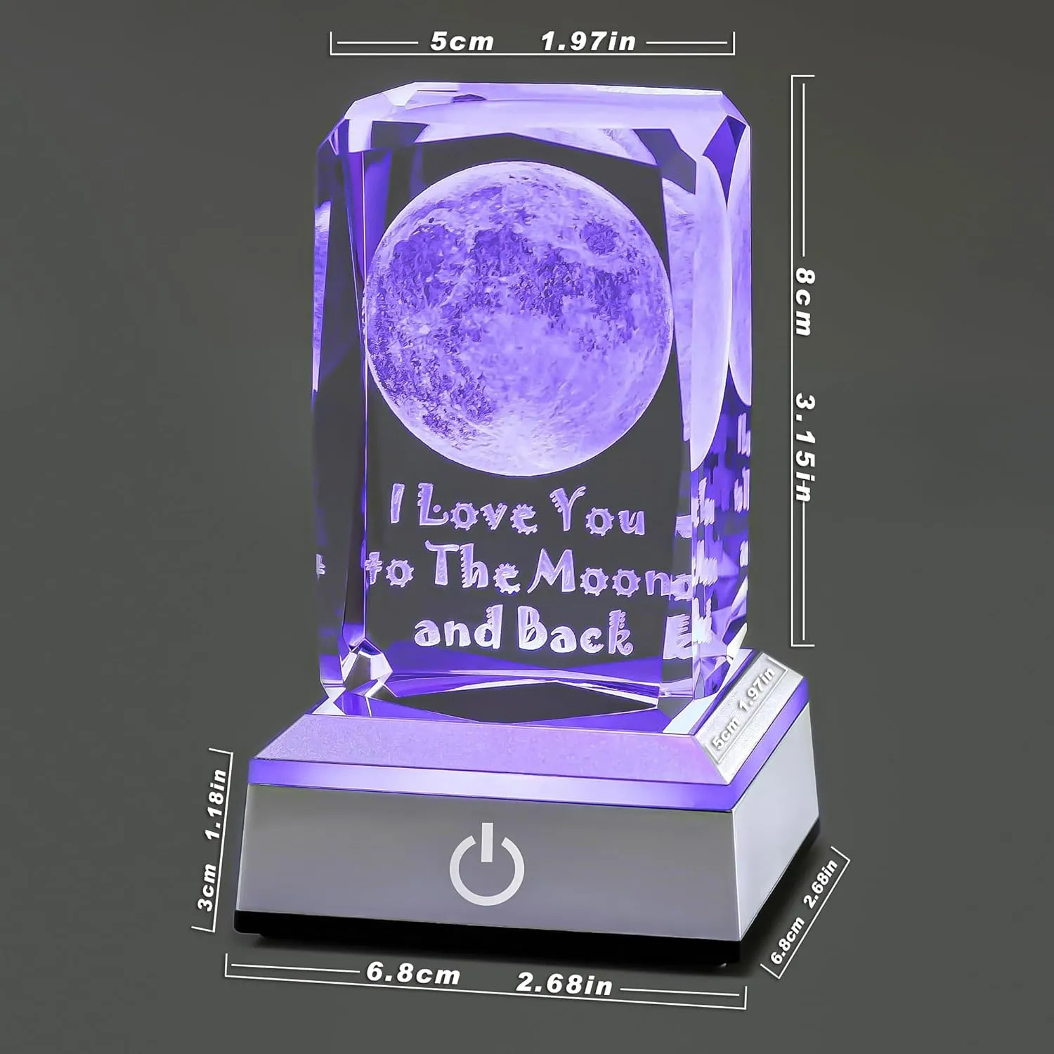 hochance 3D Moon Crystal Multicolor Nightlight - I Love You Decolamp,Mothers Day Gifts Ideas for Mom Wife from Daughter Husband,Valentines Anniversary Birthday Presents for Girlfriend Couple Her