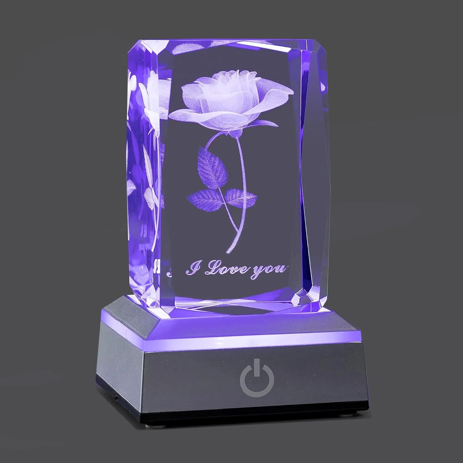 hochance 3D Rose Crystal Multicolor Nightlight - I Love You Decolamp,Mothers Day Gifts Ideas for Mom Wife from Daughter Husband,Valentines Anniversary Birthday Presents for Girlfriend Couple Her