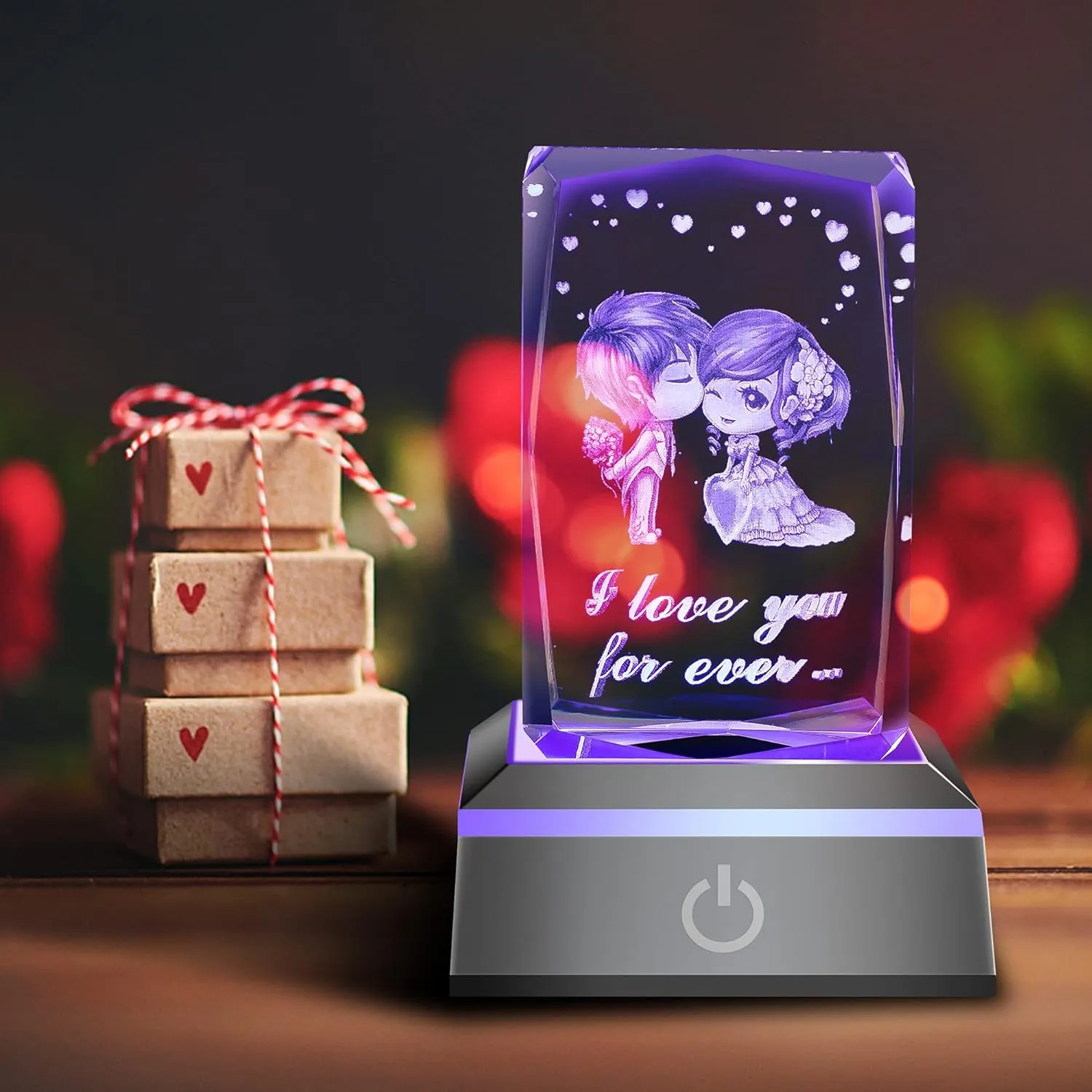 Hochance 3D Sweetheart Crystal Multicolor Nightlight - I Love You Decolamp,Mothers Day Gifts Ideas for Mom Wife from Daughter Husband,Valentines Anniversary Birthday Presents for Girlfriend Couple Her