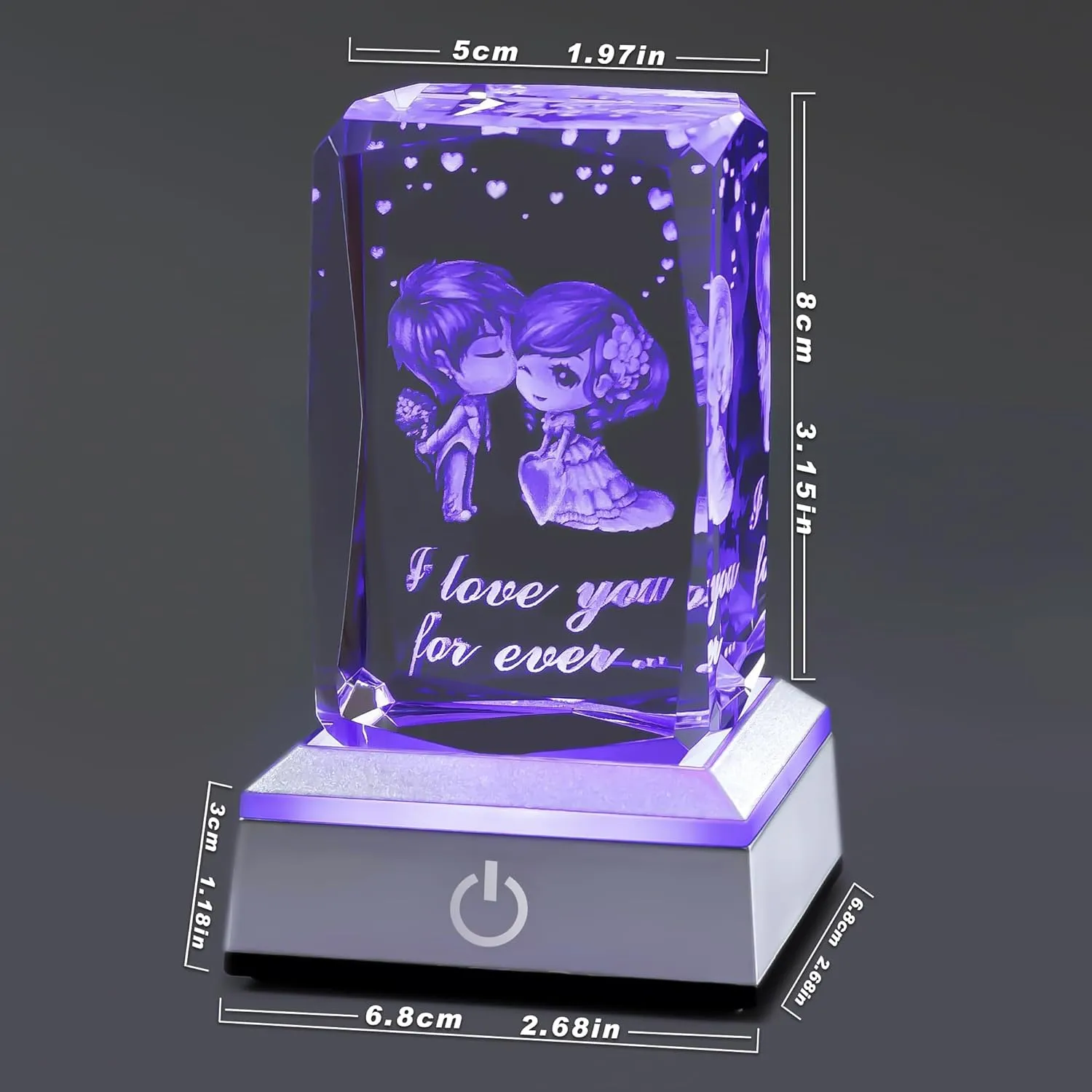 Hochance 3D Sweetheart Crystal Multicolor Nightlight - I Love You Decolamp,Mothers Day Gifts Ideas for Mom Wife from Daughter Husband,Valentines Anniversary Birthday Presents for Girlfriend Couple Her