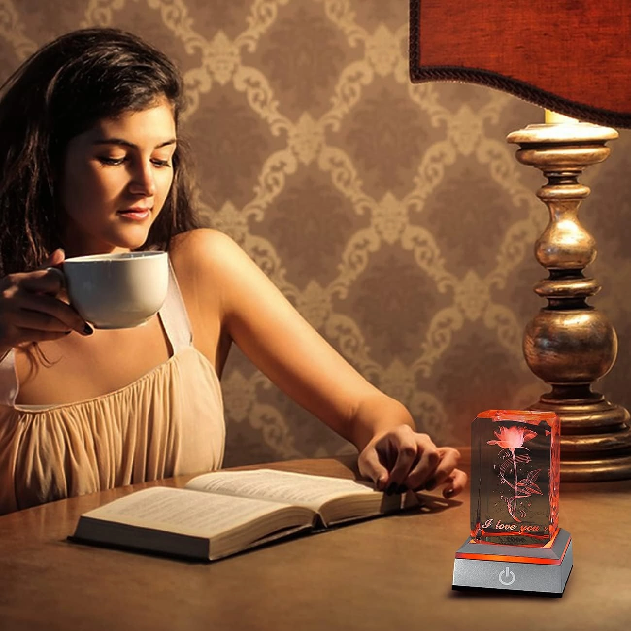 hochance 3D Moon Crystal Multicolor Nightlight - I Love You Decolamp,Perfect Valentines Gift Ideas for Her My Girlfriend Wife Mom - Unique Anniversary Birthday Presents