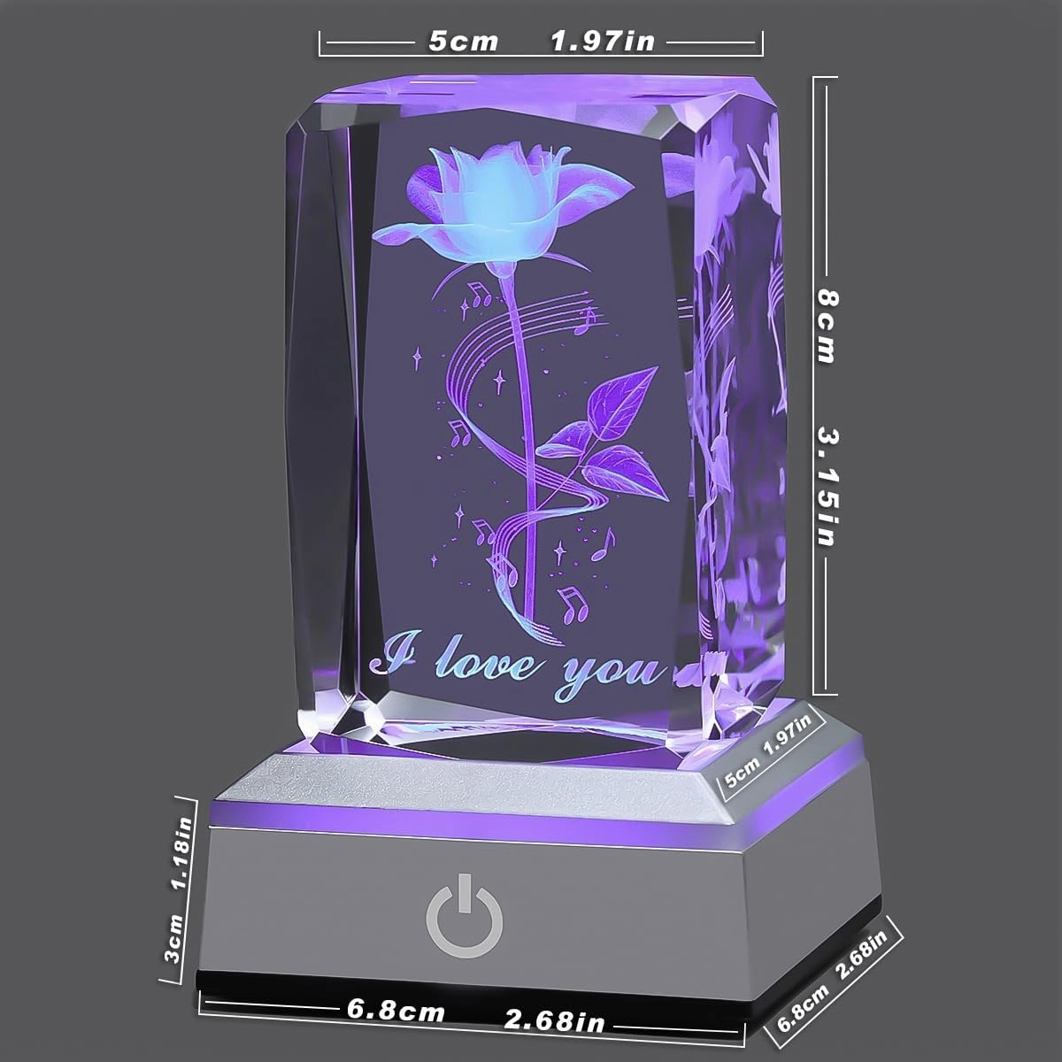 hochance 3D Moon Crystal Multicolor Nightlight - I Love You Decolamp,Perfect Valentines Gift Ideas for Her My Girlfriend Wife Mom - Unique Anniversary Birthday Presents