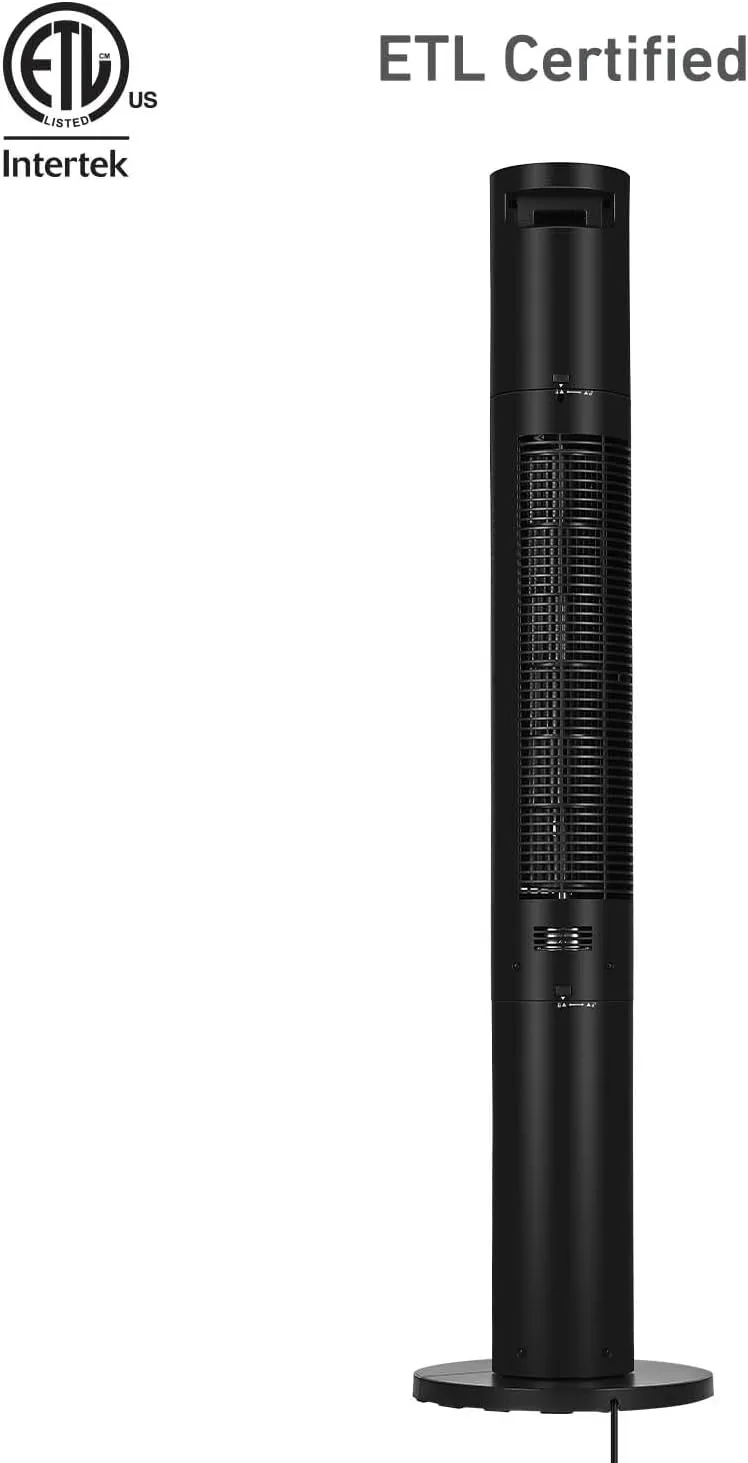 HOLMES STACK-N-CONNECT 45" Digital Tower Fan, ClearRead Display, Bonus Storage Bag, 90° Oscillation, 4 Speeds, 4 Modes, 8-Hour Timer, Home, Ideal for Bedroom or Office, Remote Control, Matte Black