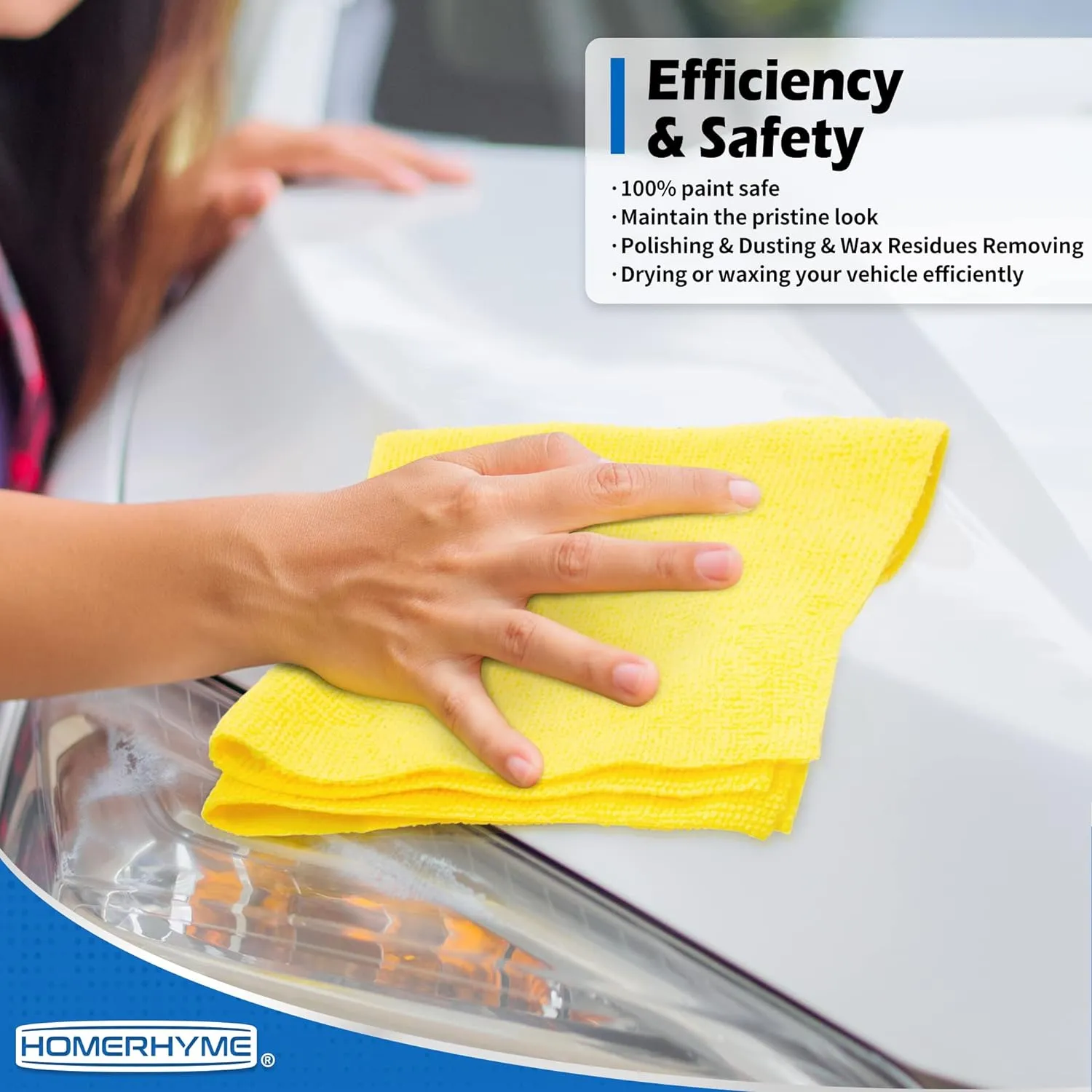 HOMERHYME Microfiber Cleaning Cloths, 100 Pack Cleaning Rags Microfiber Towels Bulk Absorbent Lint-Free Washcloths, All-Purpose Cloth Wipes for Car, Shop, Garage, Household Cleaning 11.5"*11.5"