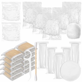 Hotel Vanity Set - Cotton Balls, Rounds & Swabs (1000, 500, 1000 Count), Dental Floss Picks for Face, Makeup Removal & Toiletries