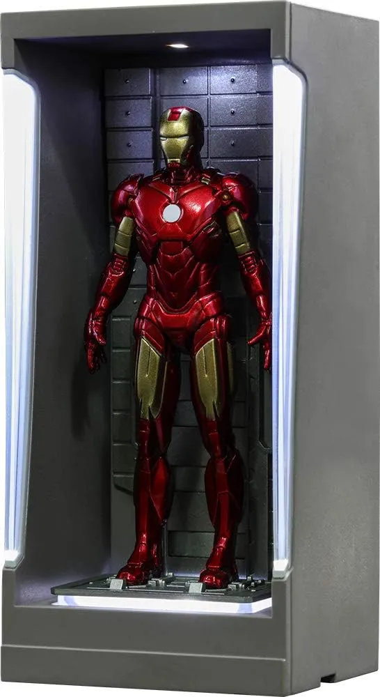 HotToys MMSC008 Iron Man 3 Mark IV with Hall of Armor Miniature Action Figure Toy, 12cm