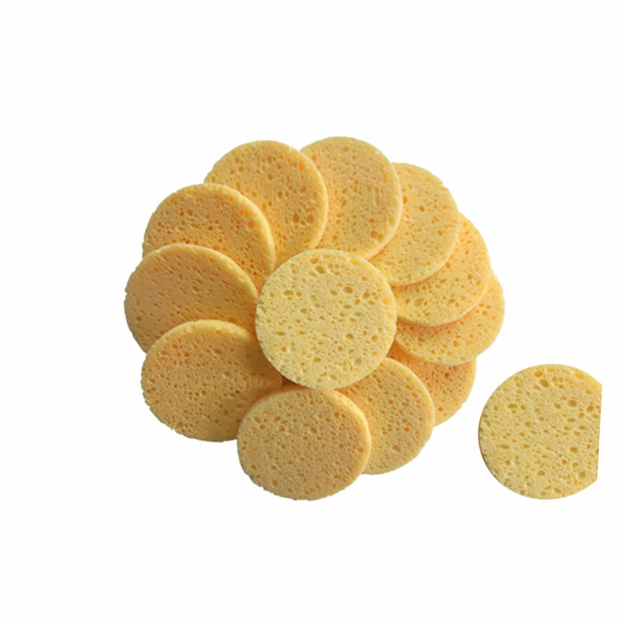 Housoutil 60pcs Skin-friendly Makeup Cotton Pads Soft Facial Cleaning Sponges for Makeup Removal Skin Cleansing Puff Round for Daily Use and Gentle Exfoliation