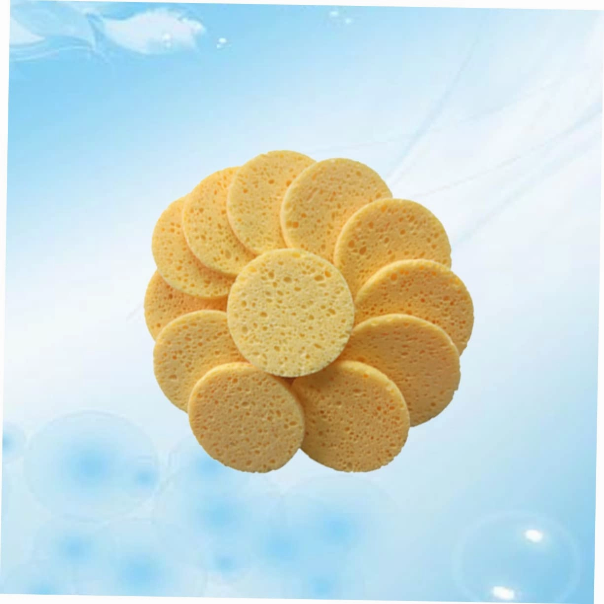 Housoutil 60pcs Skin-friendly Makeup Cotton Pads Soft Facial Cleaning Sponges for Makeup Removal Skin Cleansing Puff Round for Daily Use and Gentle Exfoliation