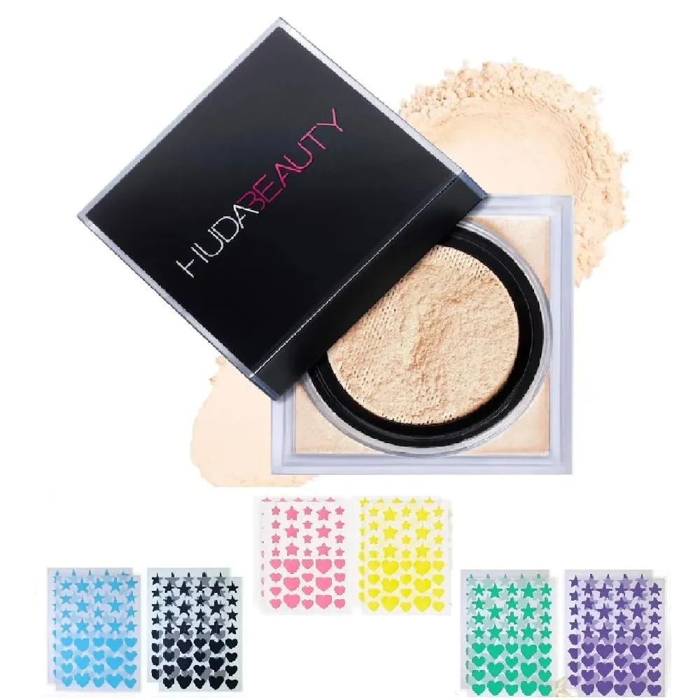 H.U.D.A BEAUTY E-Bake Loose Baking & Setting Powder (Pound Cake) 0.71 oz / 20 g   Bonus Acne Patch (36 Pieces)