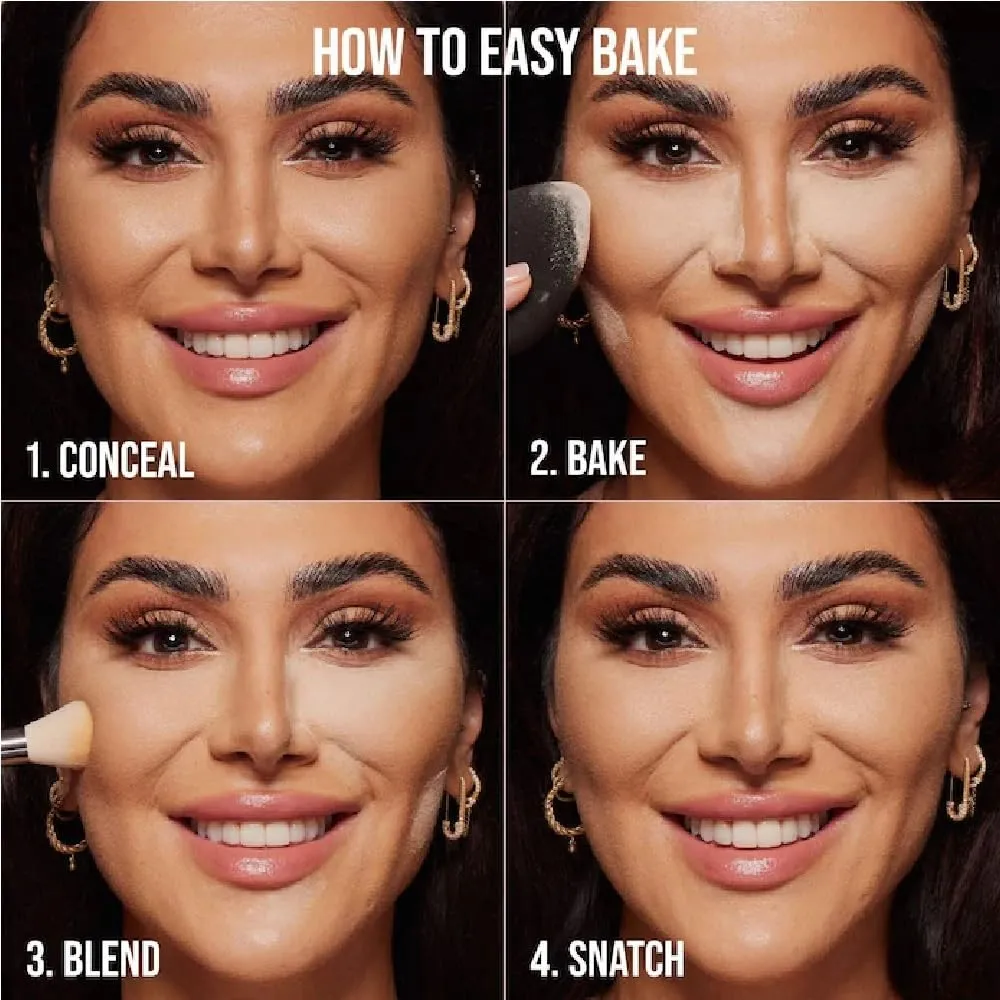 H.U.D.A BEAUTY E-Bake Loose Baking & Setting Powder (Pound Cake) 0.71 oz / 20 g   Bonus Acne Patch (36 Pieces)