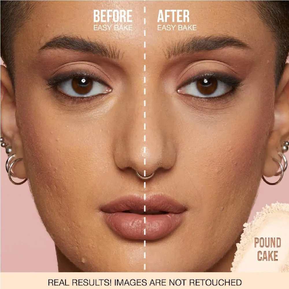 H.U.D.A BEAUTY E-Bake Loose Baking & Setting Powder (Pound Cake) 0.71 oz / 20 g   Bonus Acne Patch (36 Pieces)