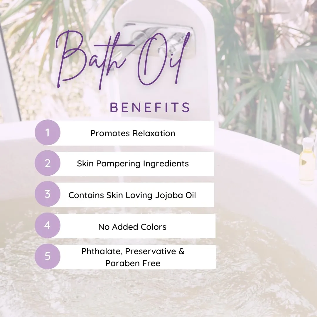Hyacinth Bath Oil by Eclectic Lady - Scented Bath Oil - Relaxing & Moisturizing Bathing Oil - Fragrance Body Oil for Dry & Rough Sensitive Skin - Body Daily Nourishing Shower Oil (8 oz)