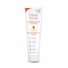 Hyalogic Episilk Facial Scrub - Gentle Face Wash With Exfoliating, Deep Cleansing Exfo Amber & Hydrating Hyaluronic Acid - Daily Makeup Remover with Added Benefits - Enhanced Skin Care - 130g