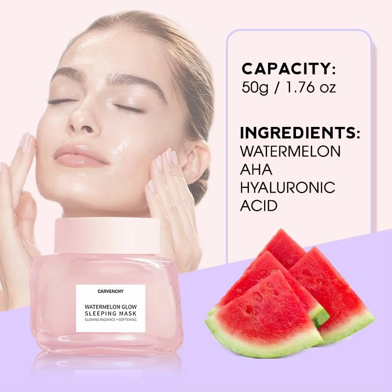 Hydrating and Brightening Watermelon Sleeping Face Mask, Pore Minimizing, Moisturizing (1Pcs)