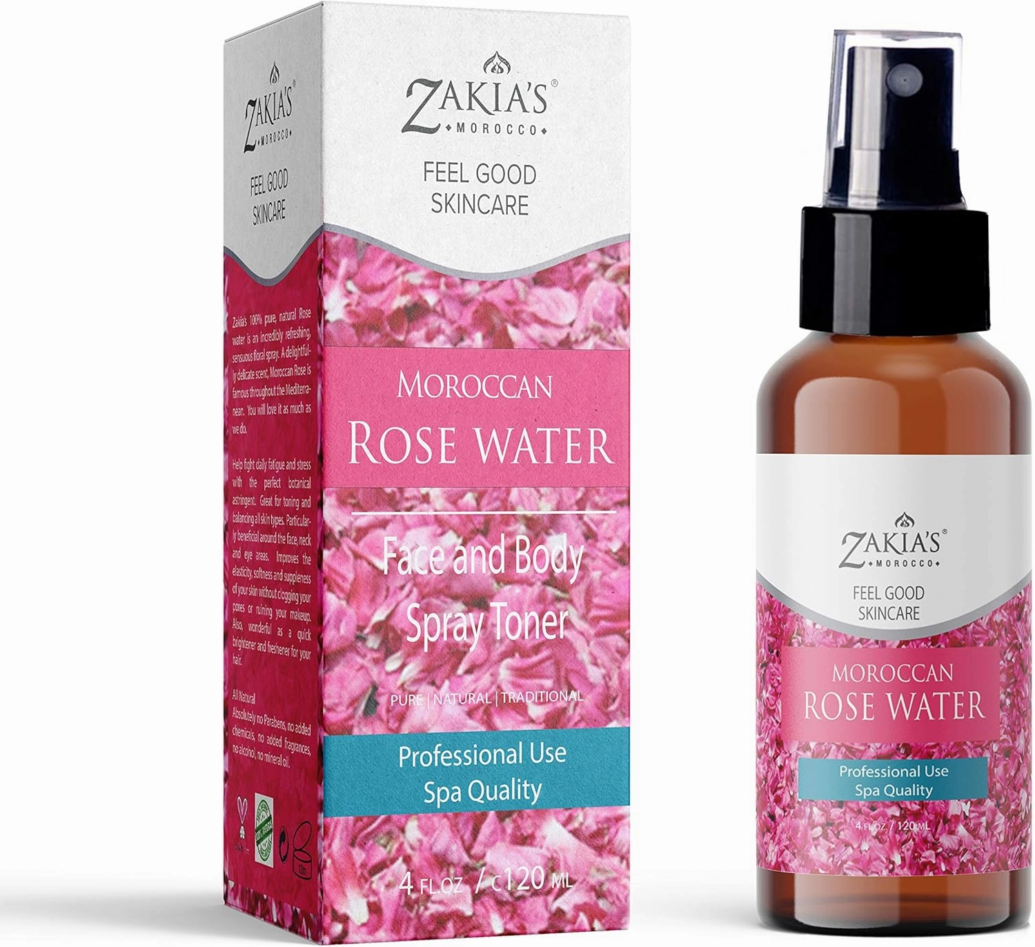 HYDROSOL Water Collection (Rose Water, 4 oz) - Moroccan Rose Water for Face & Hair - 4 oz
