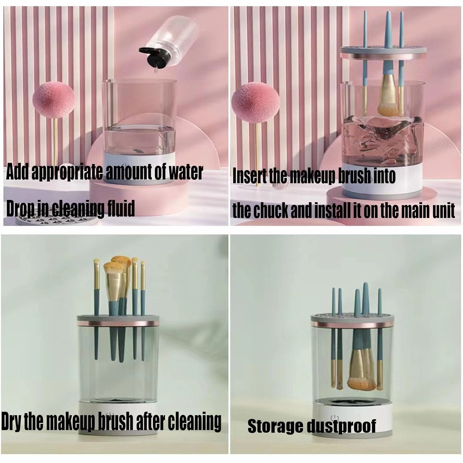 Illumi Brush Blender, Cosmetic Brush Cleaner, Electric Makeup Brush Cleaner, Brush Blender Cleaner (1PCS)