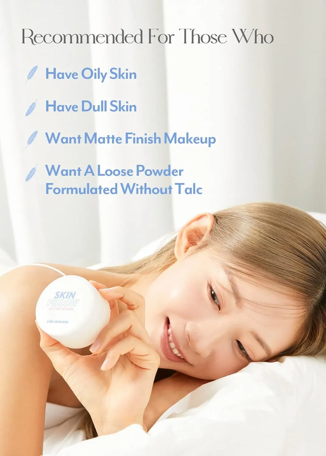 I'M MEME Setting Powder - Skin Pillow | Matte Finish, Skin-Smoothing Effects | Oil-controlling Setting Powder | K-beauty