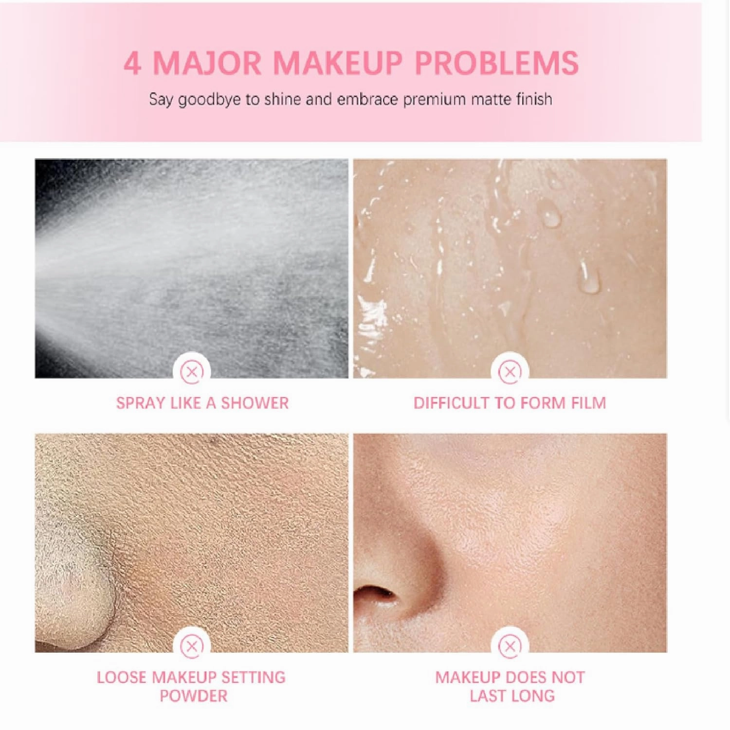 Imaginaryl Powder Glass Setting Spray, Ultra Smooth Finish Setting Spray - Hydrating Makeup Settings Sprays for Radiant, Glass-Skin Finish, Makeup Wear up to 12 Hours (1Pc)