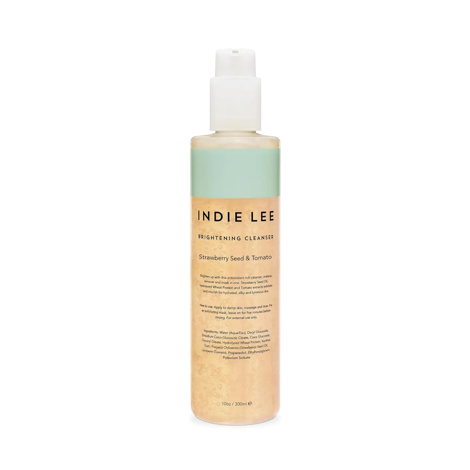 Indie Lee Brightening Facial Cleanser - Daily Hydrating Cleanser, Makeup Remover & Exfoliating Face Mask to Brighten, Firm & Protect Dry Skin - Clean, Gentle Face Wash (10oz)