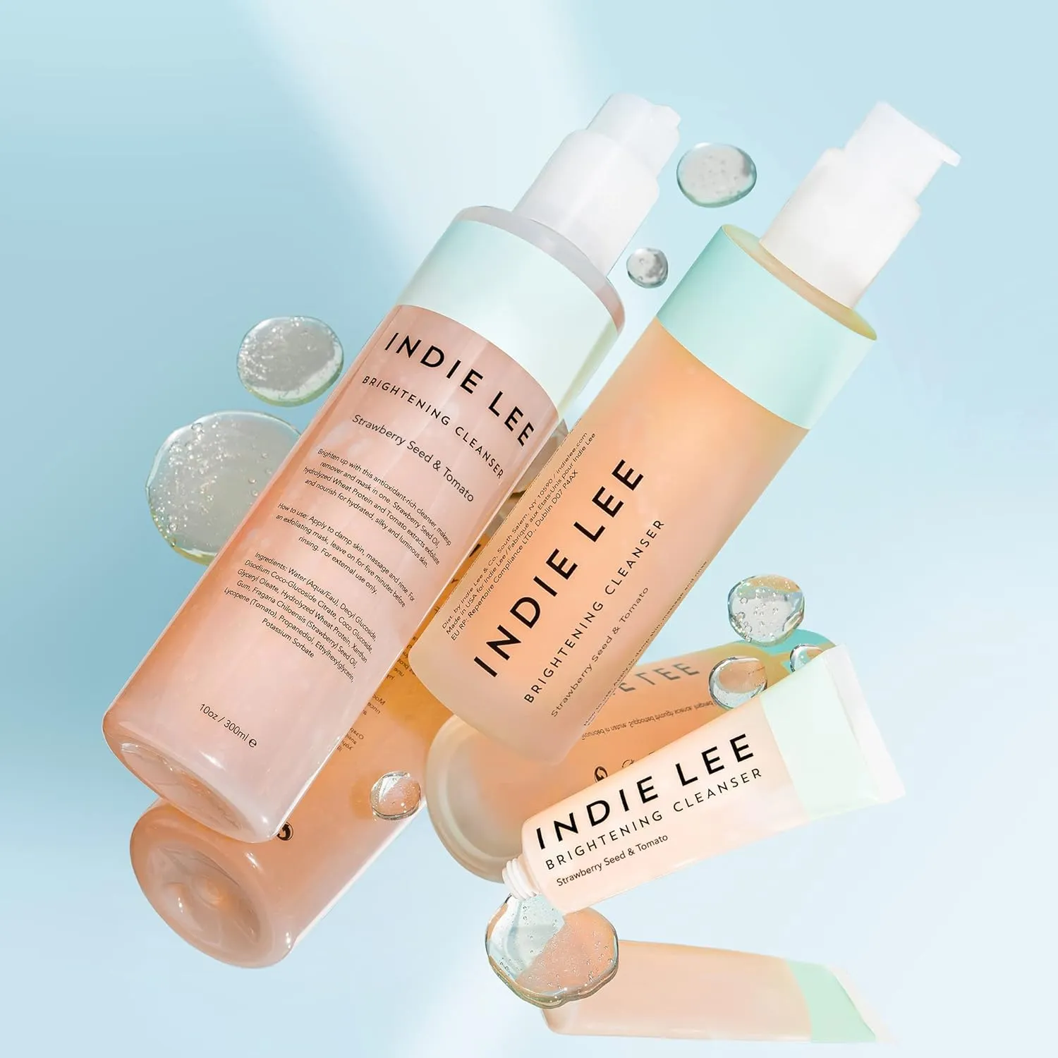 Indie Lee Brightening Facial Cleanser - Daily Hydrating Cleanser, Makeup Remover & Exfoliating Face Mask to Brighten, Firm & Protect Dry Skin - Clean, Gentle Face Wash (4.2oz)