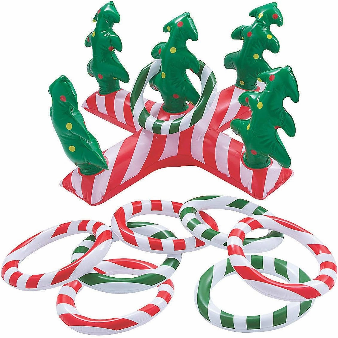 Inflatable Holiday Ring Toss Game - Toys - 9 Pieces